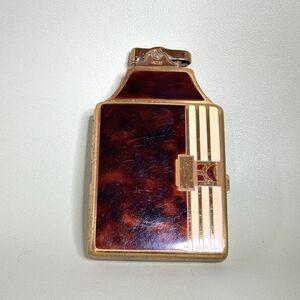 Vintage Ronson Brown and Creme "Mastercase" Art Deco Lighter and Case 1938-40